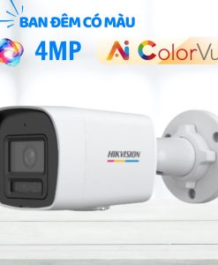 Camera AI ColorVu 3.0 Hikvision 4MP DS-2CD1047G3H-LIUF/SRB ban đêm có màu
