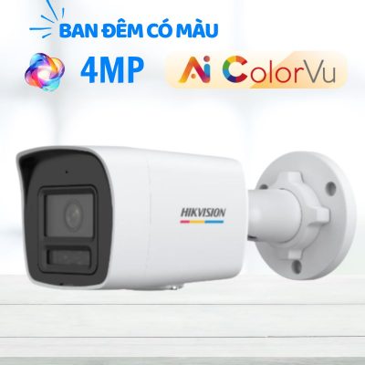 Camera AI ColorVu 3.0 Hikvision 4MP DS-2CD1047G3H-LIUF/SRB ban đêm có màu